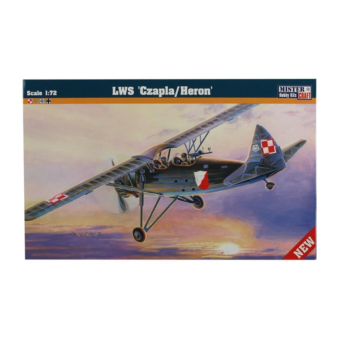Mistercraft B015 1/72 Ölçek, B-15 1/72 Ölçek, LWS Czapla/Heron Savaş Uçağı, Plastik Model kiti