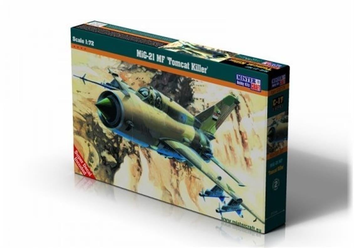 Mistercraft C016 1/72 Ölçek, MiG-21MF (Tomcat Killer) Savaş Uçağı, Plastik Model kiti