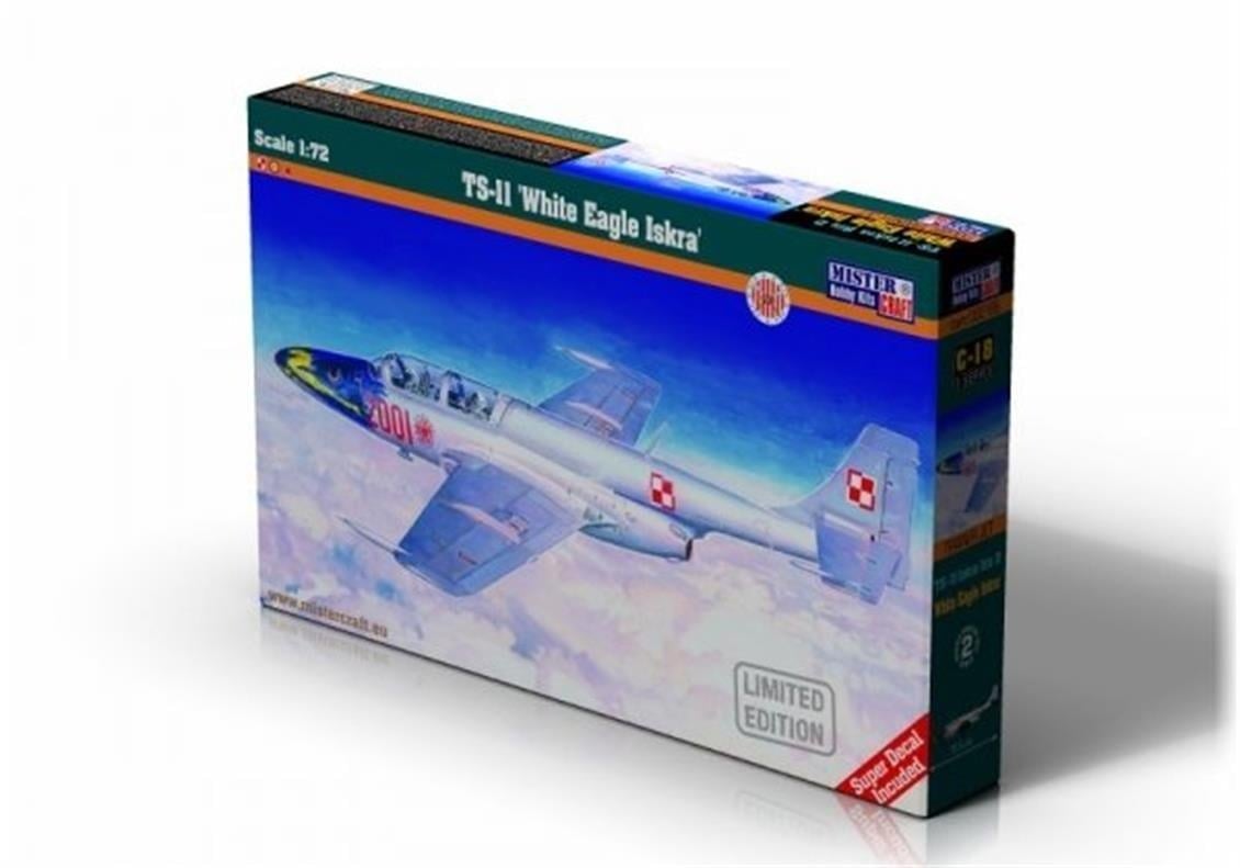 Mistercraft C018 1/72 Ölçek, TS-11 (White Eagle Iskra) Savaş Uçağı, Plastik Model kiti