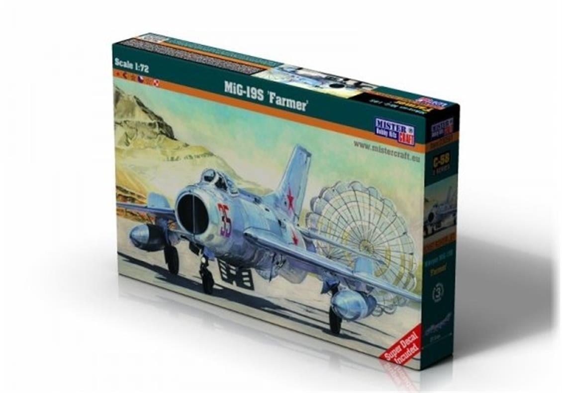 Mistercraft C058 1/72 Ölçek, MiG-19S Farmer Savaş Uçağı, Plastik Model kiti