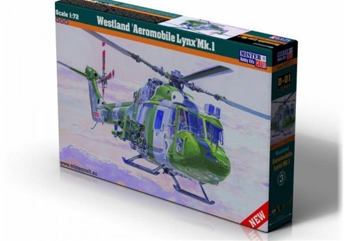 Mistercraft D001 1/72 Ölçek, Westland Aeromobile Lynx Mk.I Helikopteri, Plastik Model kiti