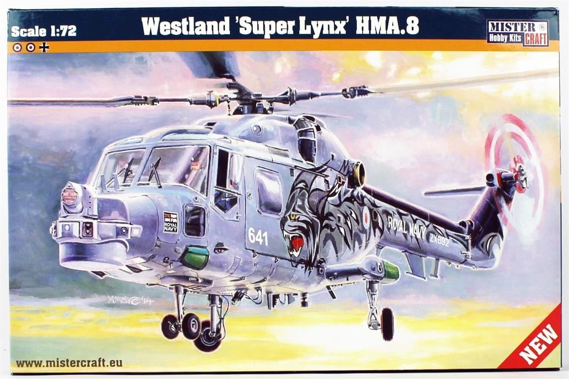 Mistercraft D002 1/72 Ölçek, Westland Super Lynx HMA. Helikopteri, Plastik Model kiti