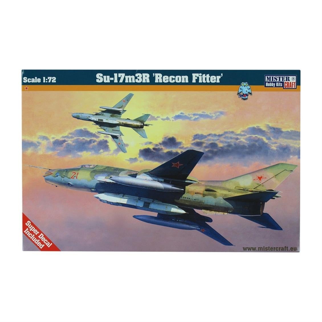 Mistercraft D019 1/72 Ölçek, Su-17M3R Recon Fitter Savaş Uçağı, Plastik Model kiti