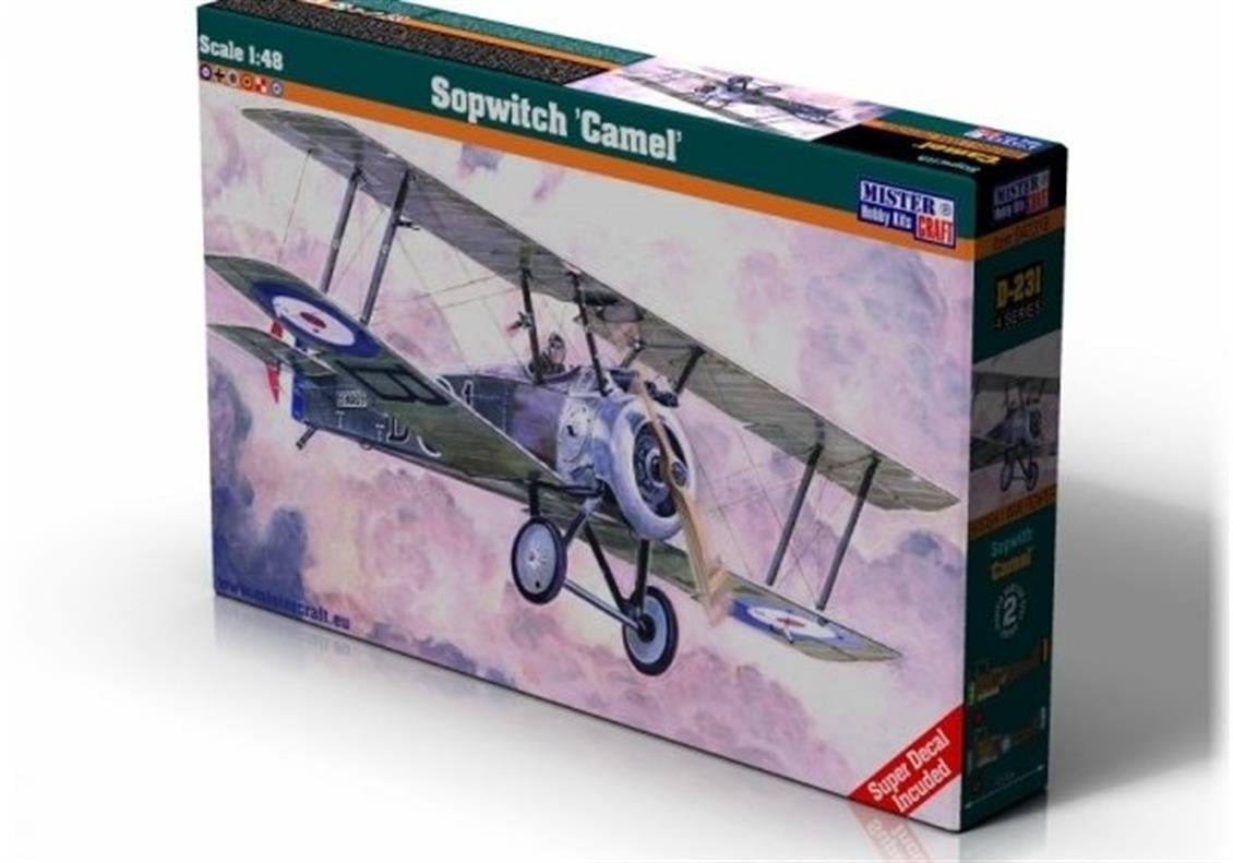 Mistercraft D231 1/48 Sopwith Camel Savaş Uçağı Plastik Model Kiti