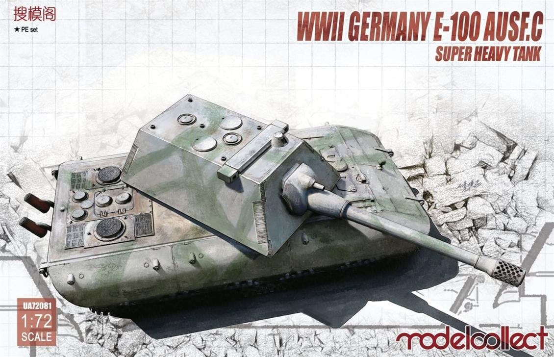 Model Collect UA72081 1/72 Ölçek, Germany WWII E-100 Heavy Tank with Kr