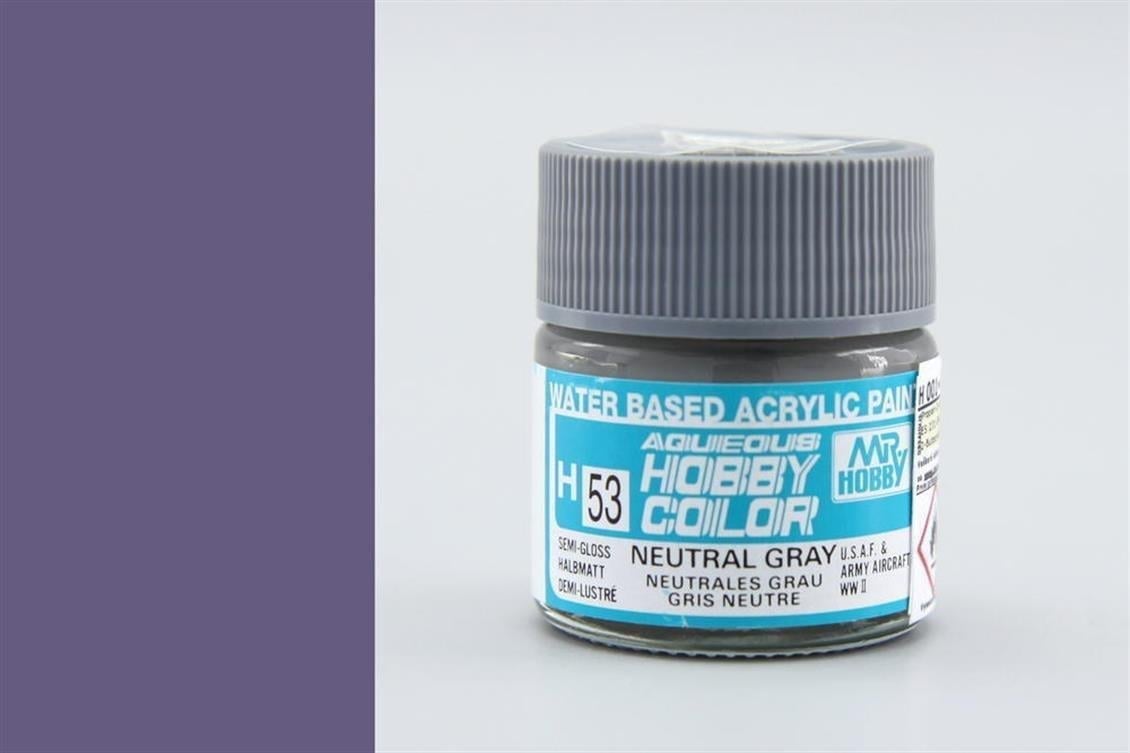 Mr.Hobby H-053 10 ml. Neutral Gray, Aqueous Serisi Model Boyası