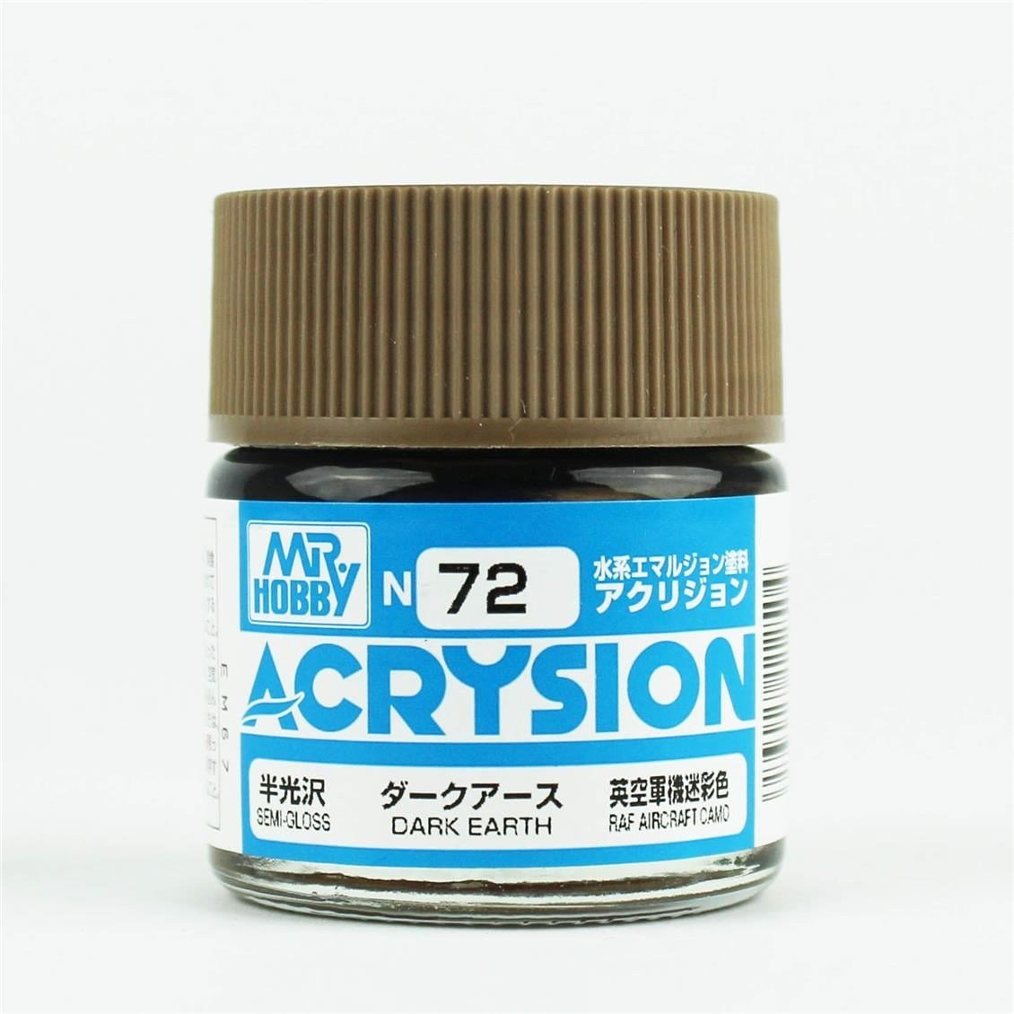 Mr.Hobby N-072 10 ml. Dark Earth, Acrysion Serisi Model Boyası