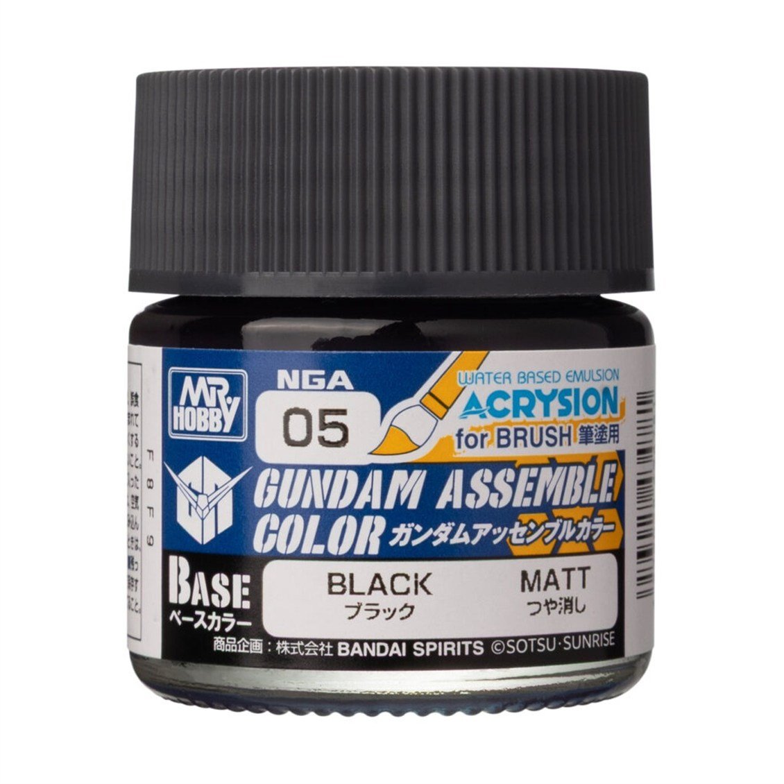 Mr.Hobby NGA-05 10 ml. Black, Gundam Assemble, Acrysion Serisi Model Boyası