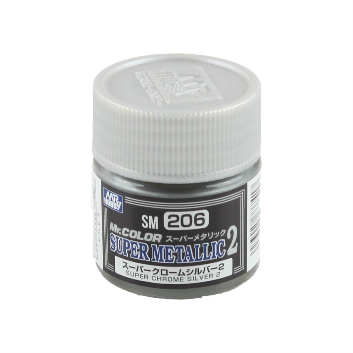 Mr.Hobby SM-206 10 ml. Super Chrome Silver, Metallic Colors-II Serisi Model Boyası