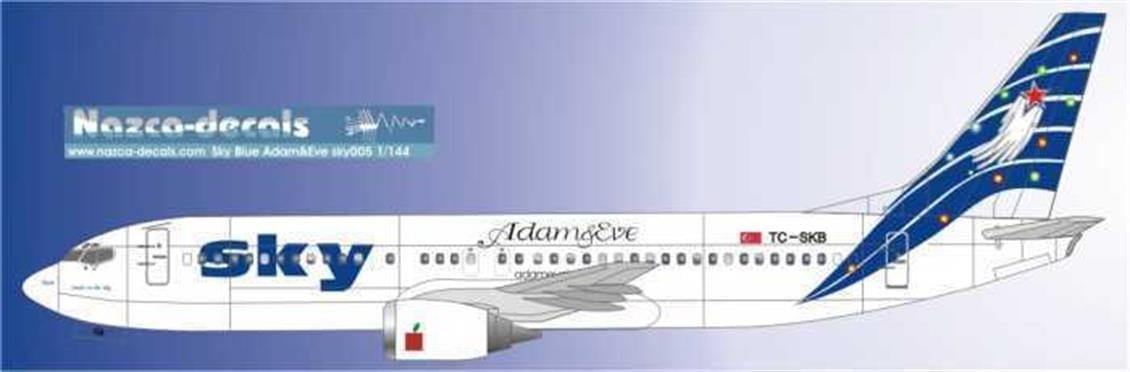 Nazca Decals Sky005 1/144 Ölçek, Sky B737-400 Blue