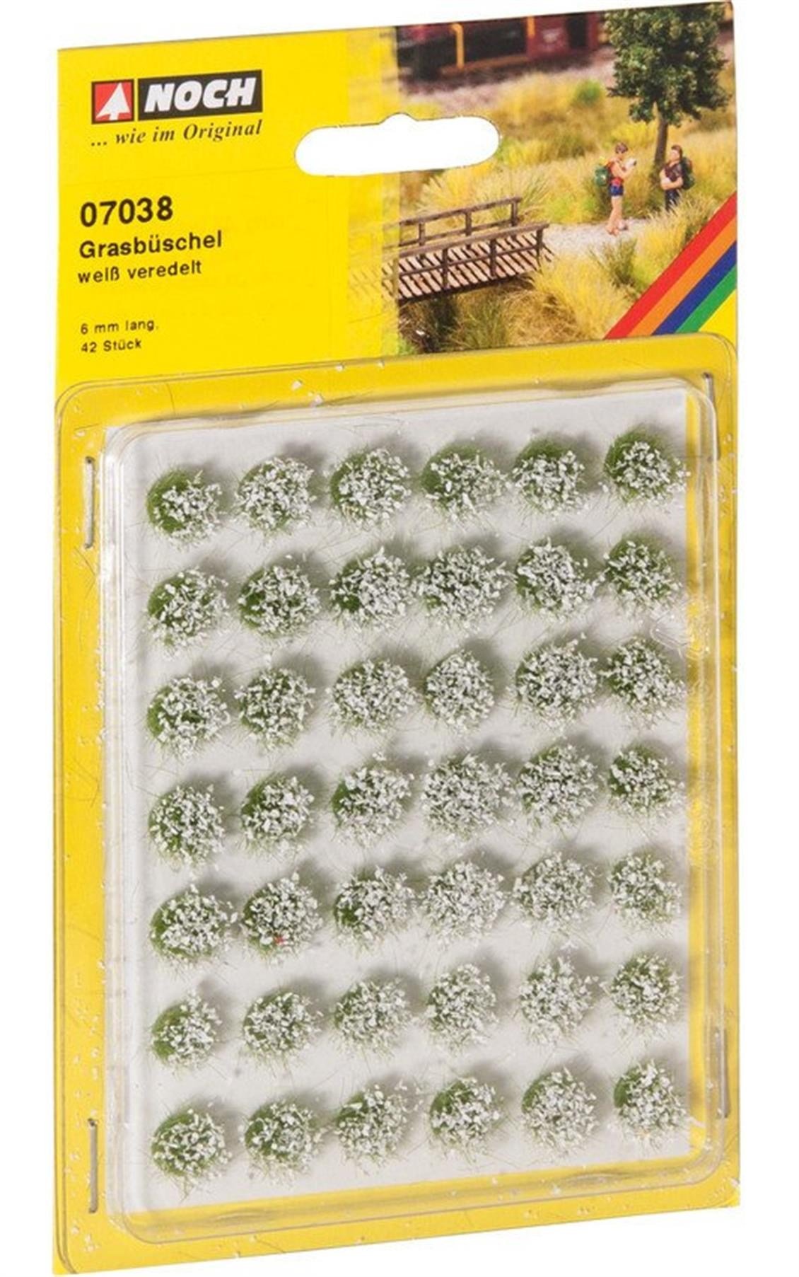 Noch 7038 Grass Tufts (blooming) white, 42 pieces, 6 mm Diorama Malzemesi
