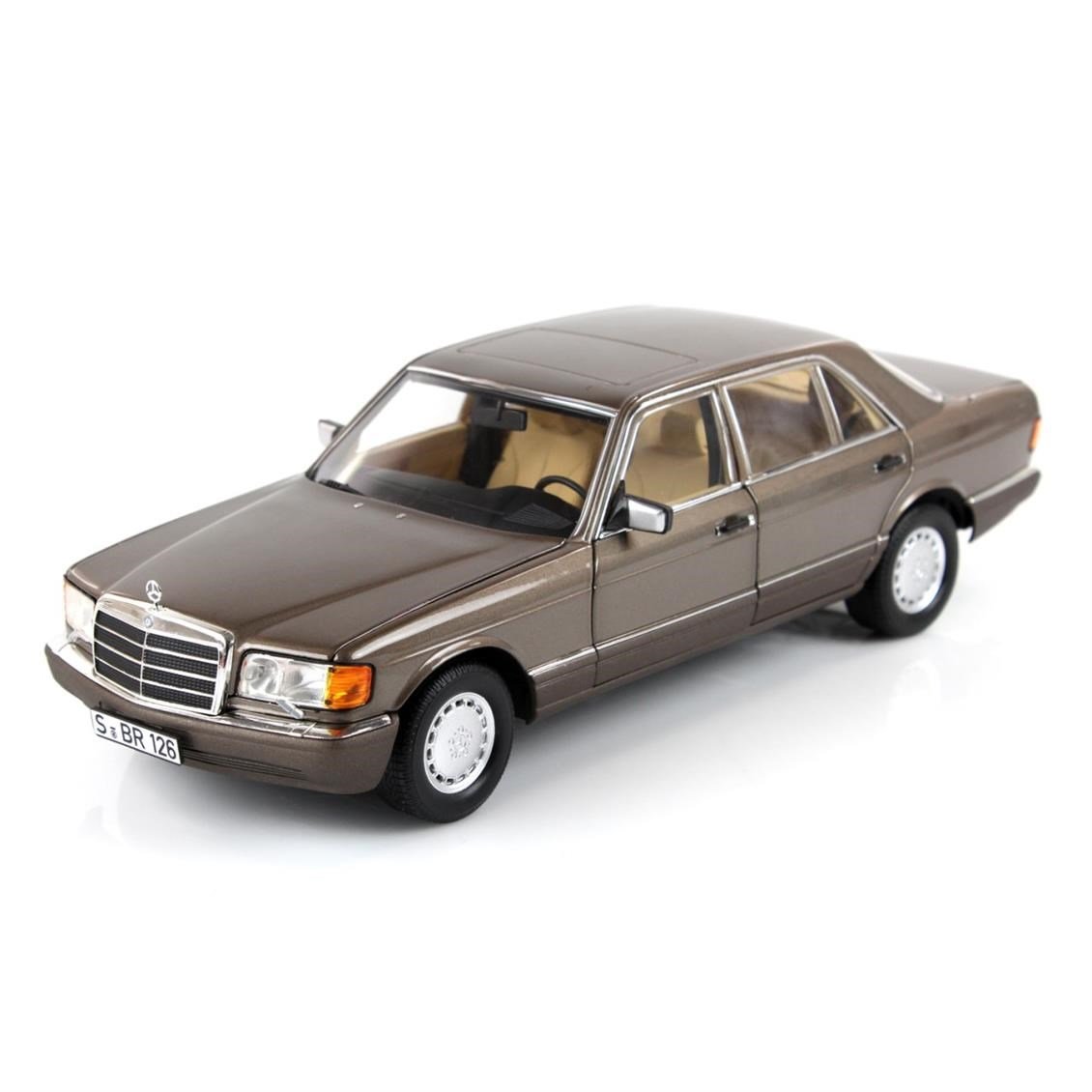 Norev B66040646 1/18 Ölçek, Mercedes Benz 560 SEL (W126), İmpala Brown, Sergilemeye Hazır Metal Araba Modeli