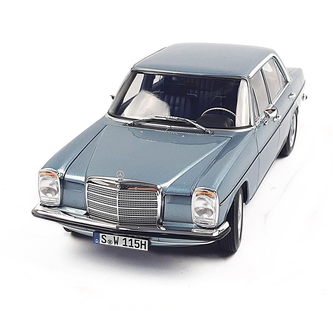 Norev B66040666 1/18 Ölçek, Mercedes Benz 200 (W114) 1973, Grey Blue, Sergilemeye Hazır Metal Araba Modeli