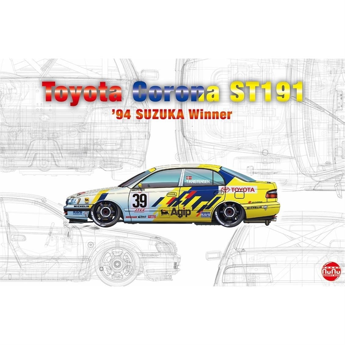Nunu PN24020 1/24 Ölçek, Toyota Corona ST191 (1994 JTCC Suzuka Winner), Otomobil Plastik Model Kiti