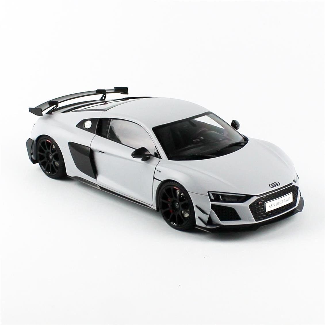 NZG 0356 1/18 Ölçek, Audi R8 2021 Coupe, Metalik Beyaz, Sergilemeye Hazır Metal Model