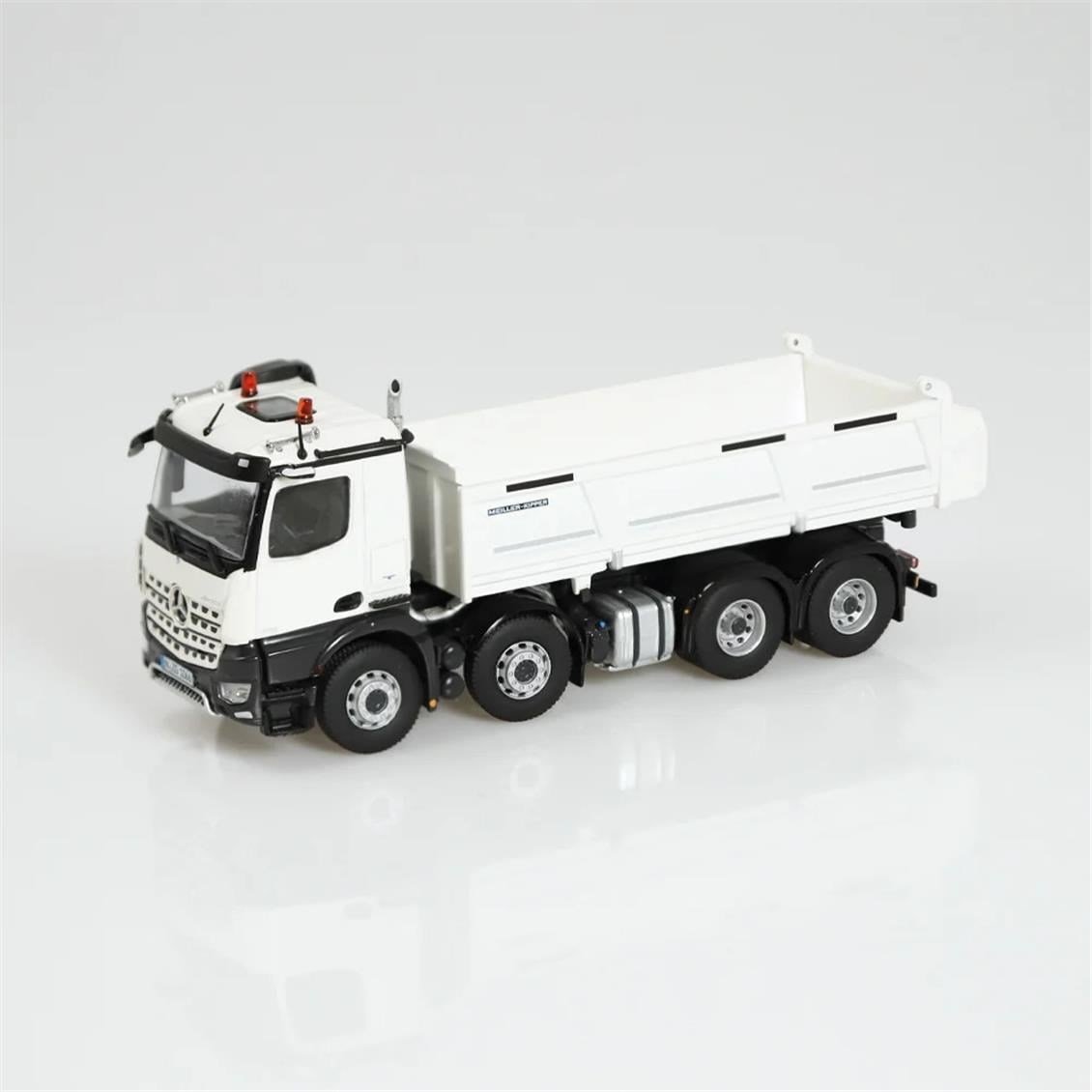 NZG 1066/40 1/50 Ölçek, Mercedes-Benz Arocs 8x4 Damperli Kamyon, Beyaz, Sergilemeye Hazır Metal Model