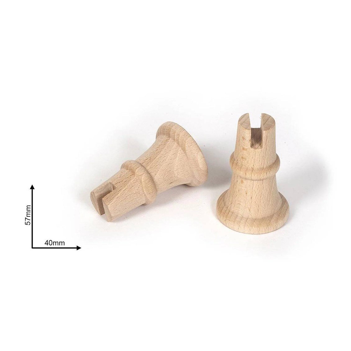 Occre 19131 Tekne Sergileme Altlığı için H:57 mm., Ø40 mm. Ahşap Destekler, 2 Adet