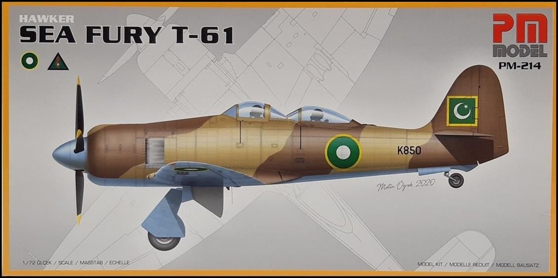PM Model 214 1/72 Ölçek, Hawker Sea Fury T-61 Avcı-Eğitim Uçağı, Plastik Model kiti