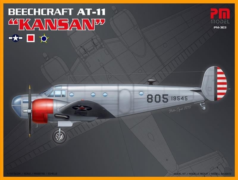 PM Model 303 1/72 Ölçek, Beechcraft AT-11 Kansan Bombardıman-Eğitim Uçağı, Plastik Model kiti