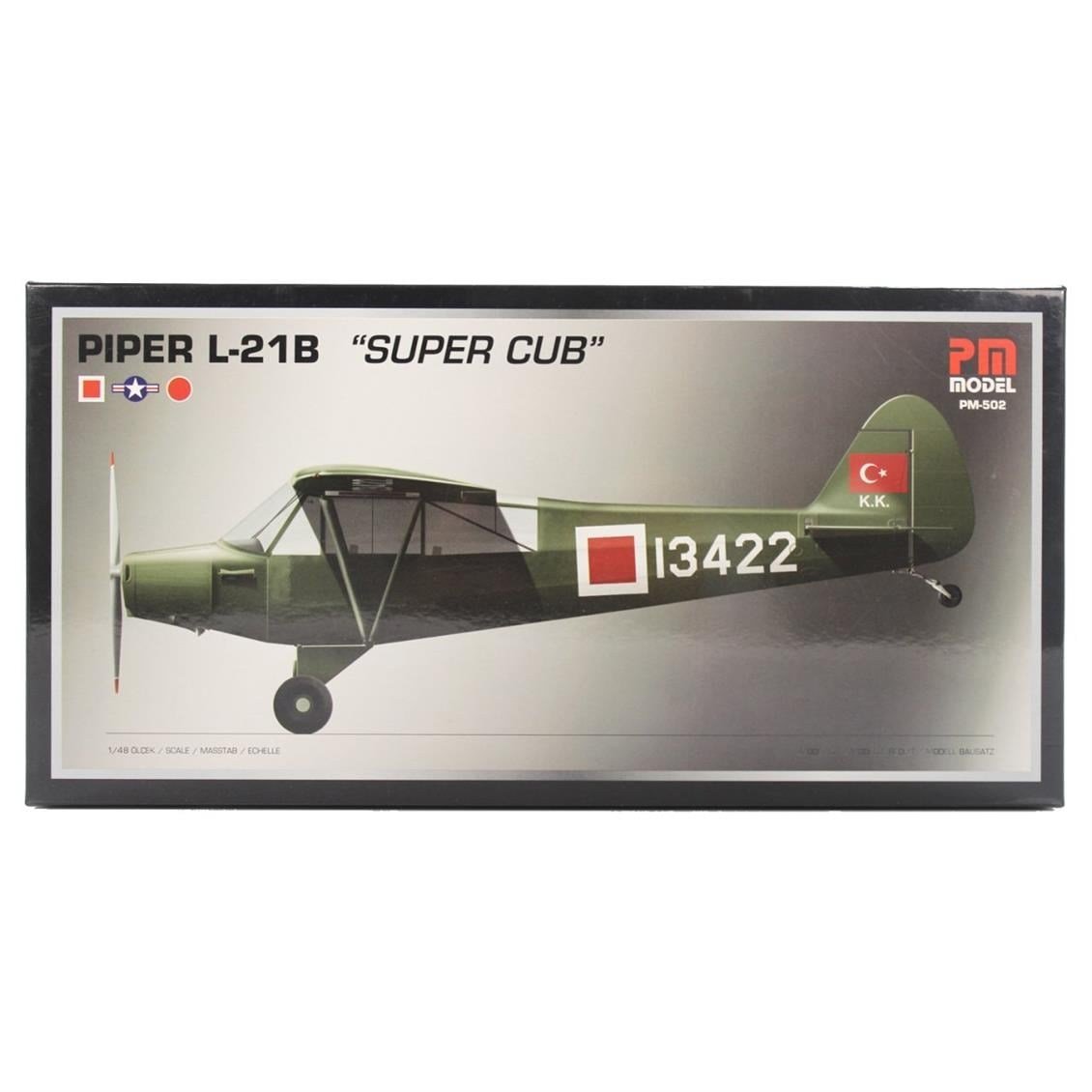 PM Model 502 1/48 Ölçek, Piper L-21B Super Cub Eğitim ve İrtibat Uçağı, Plastik Model kiti