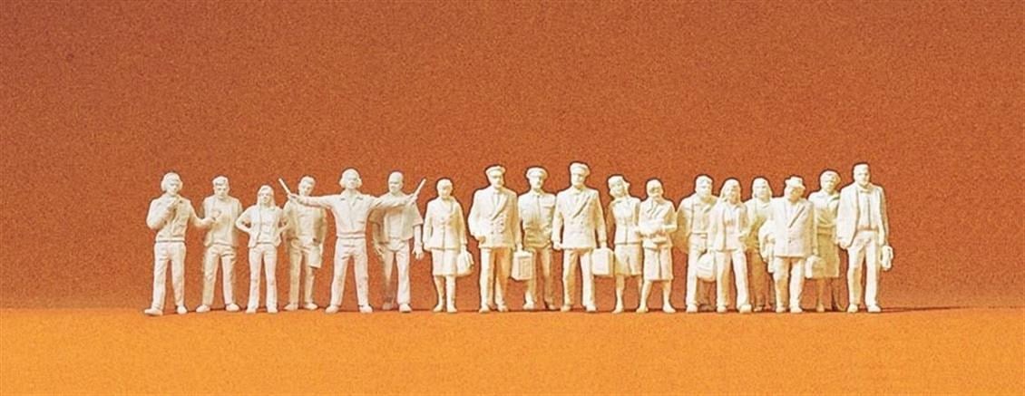 Preiser 77102 1/144 Ölçek, 1960 Sivil Pilotlar ve Personel, Boyasız Plastik Figürleri, 18 Adet