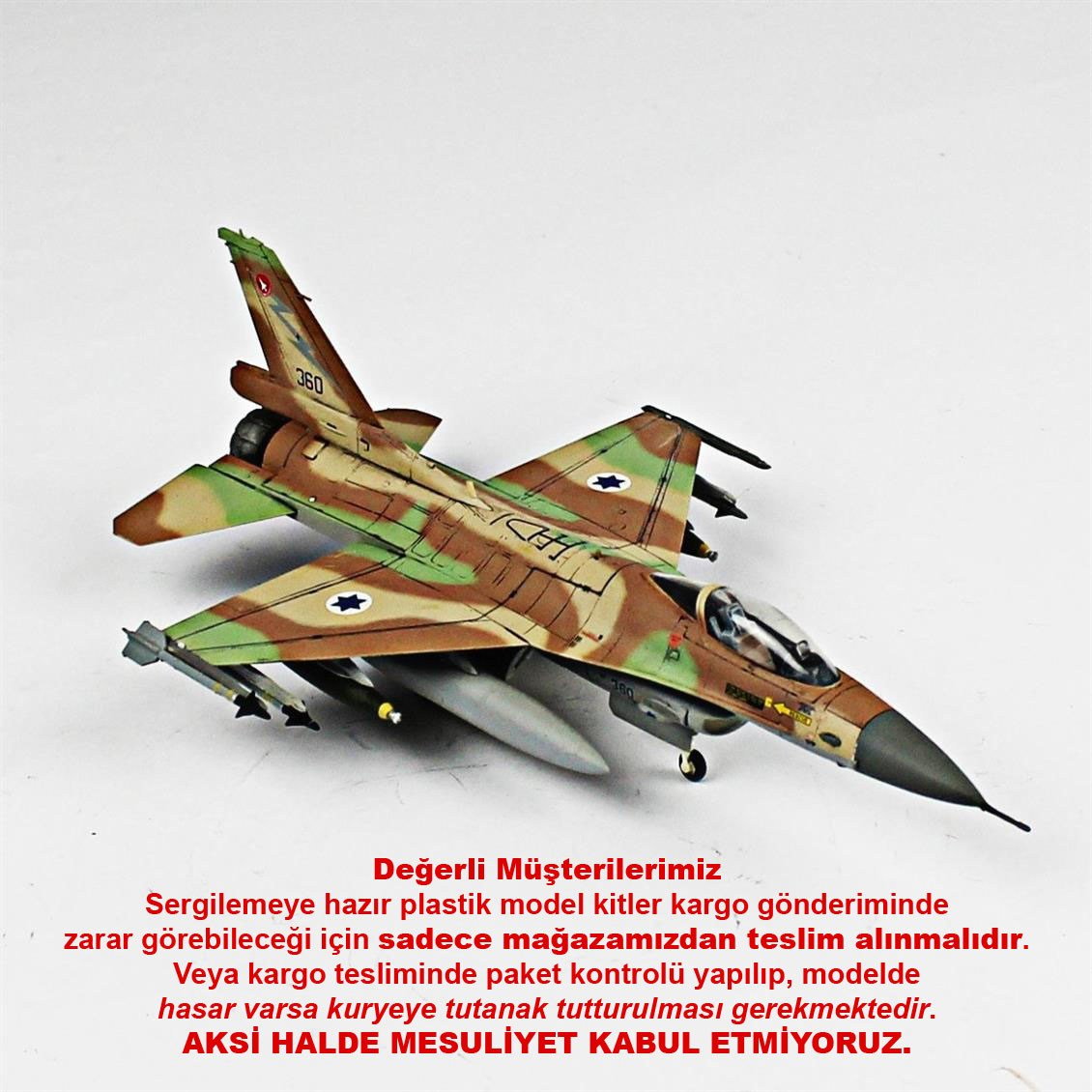 QD018 1/72 F-16C Fighting Falcon Sergilemeye Hazır Plastik Uçak Modeli