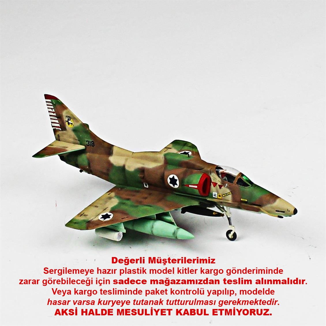 QD019 1/72 A-4E Skyhawk Sergilemeye Hazır Plastik Uçak Modeli