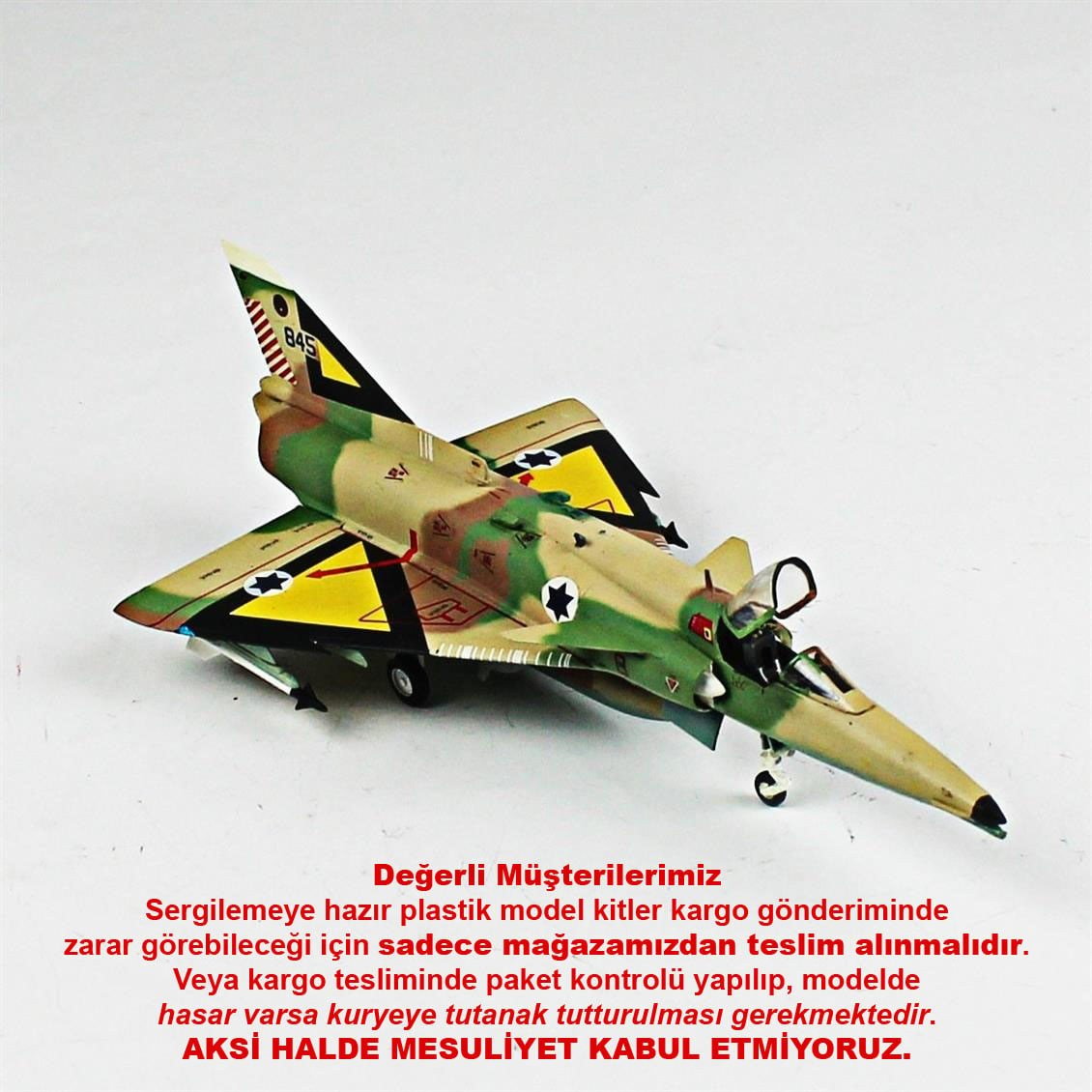 QD020 1/72 KFIRC2 Sergilemeye Hazır Plastik Uçak Modeli
