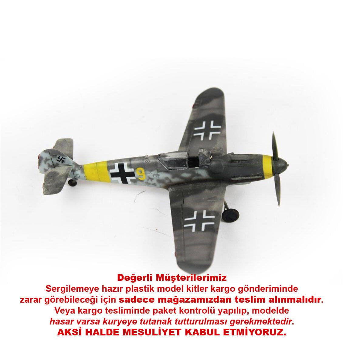 QD040 1/72 Messerschmitt Bf 109 Sergilemeye Hazır Plastik Uçak Modeli