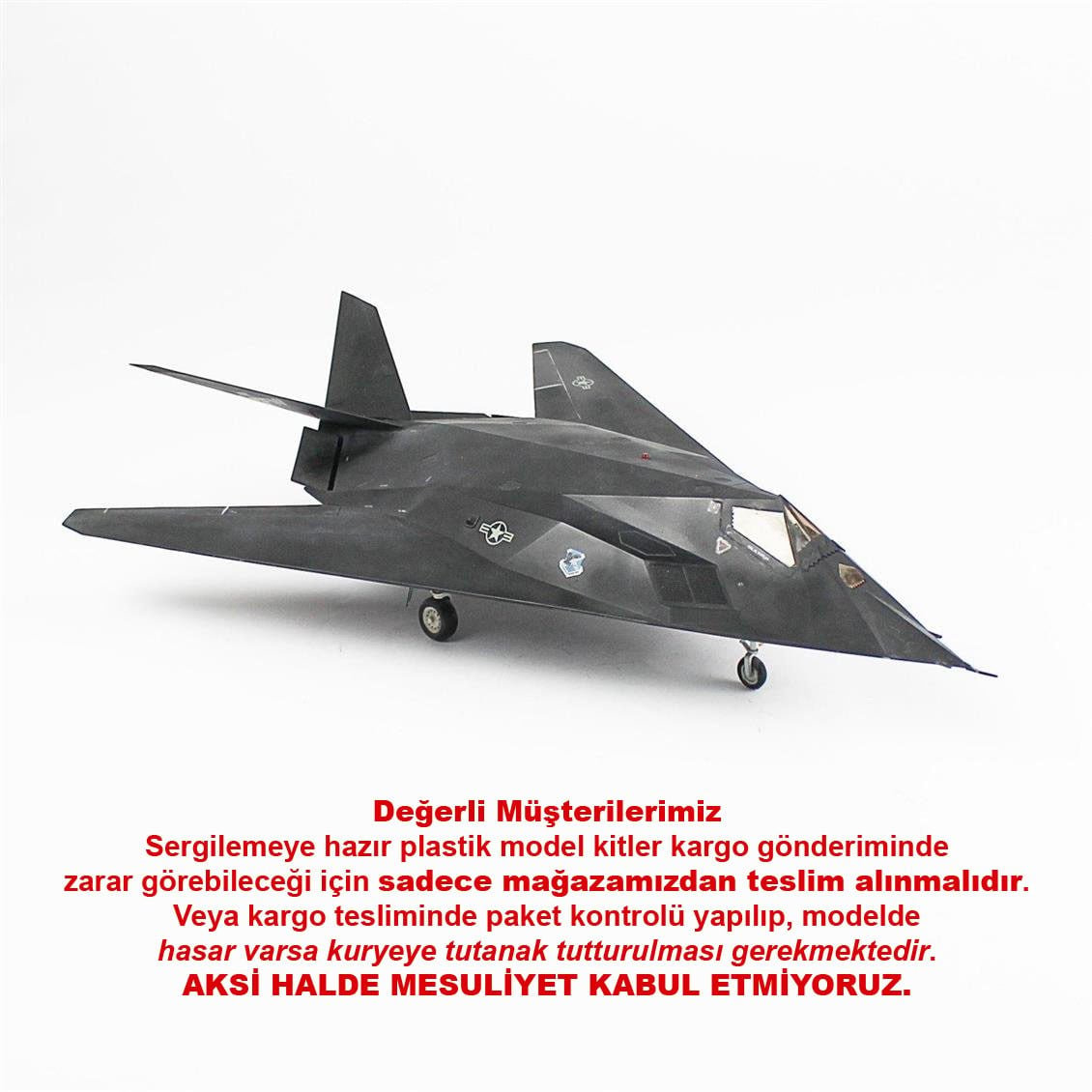 QD045  1/48 F-117A NightHawk Sergilemeye Hazır Plastik Uçak Modeli