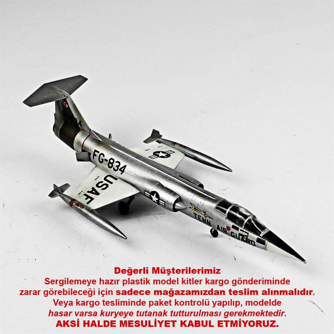 QD050 1/72 F-104C Starfighter Sergilemeye Hazır Plastik Uçak Modeli