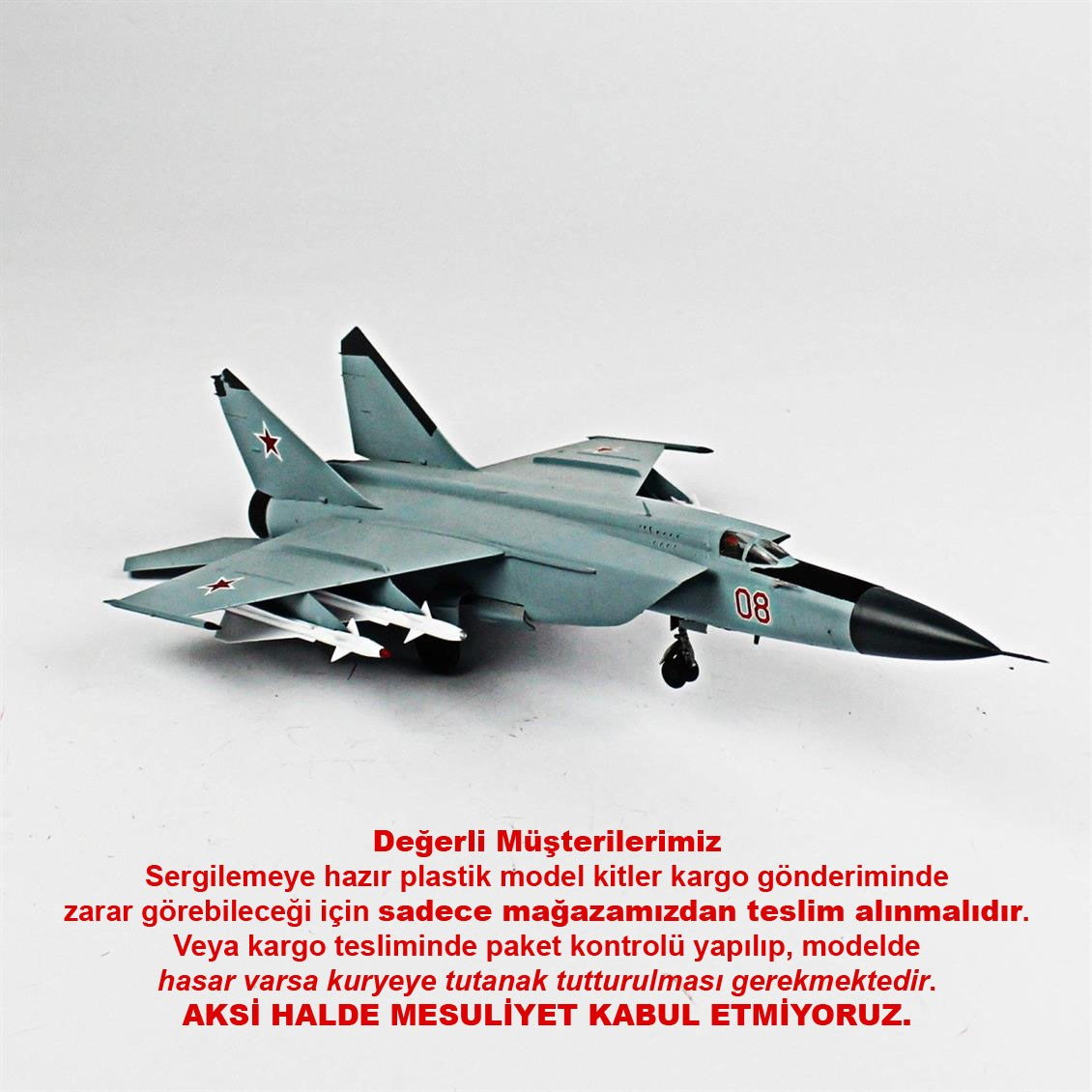 QD072 1/72 MIG-25 A Foxbot Sergilemeye Hazır Plastik Uçak Modeli