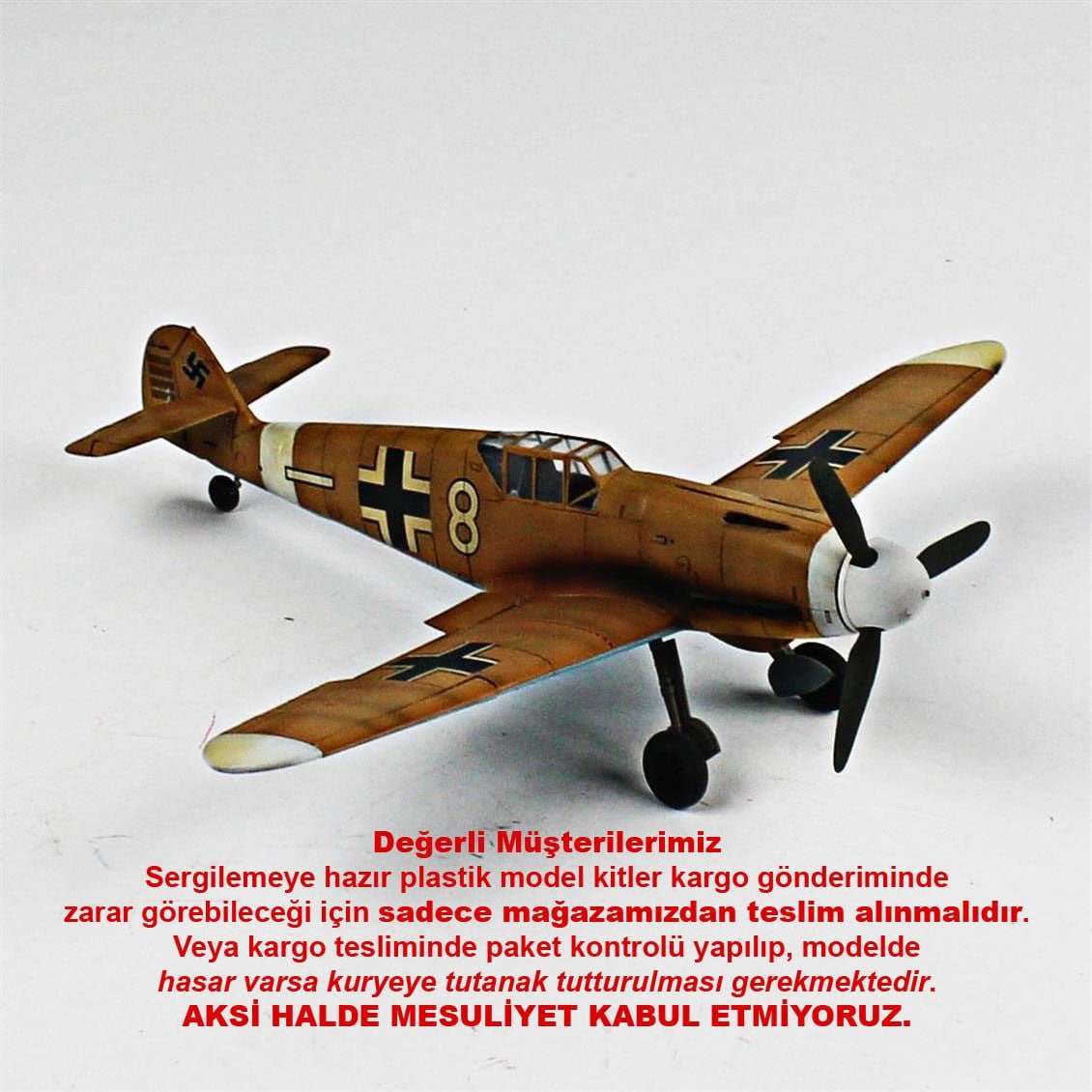 QD078 1/48 Messerschmitt Bf 109 G-2 Sergilemeye Hazır Plastik Uçak Modeli