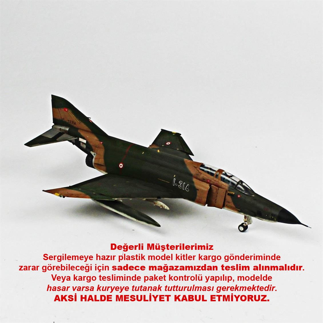 QD083 1/72 RF-4E Phantom II Sergilemeye Hazır Plastik Uçak Modeli
