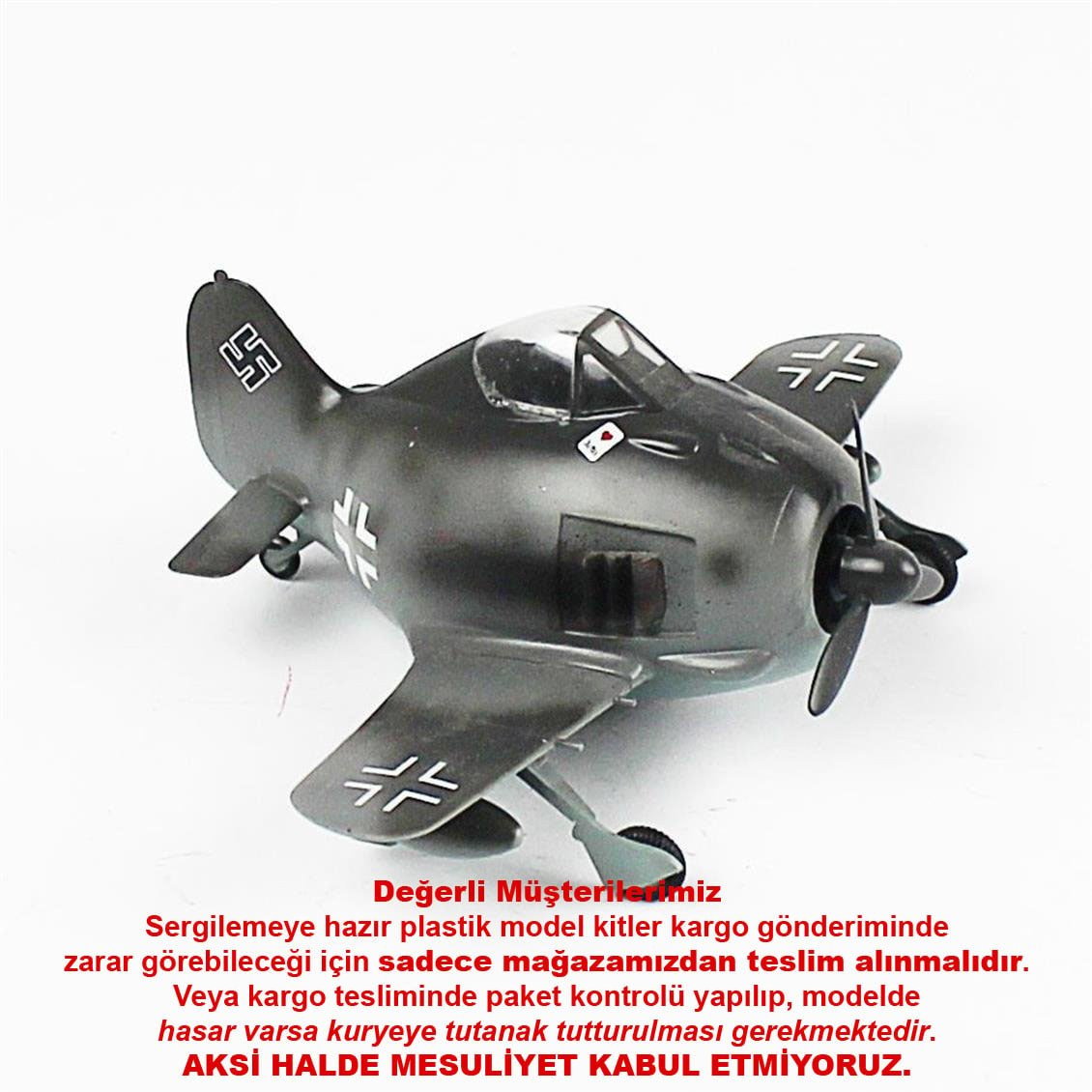 QD091 Egg Plane Focke-Wolf 190 A Sergilemeye Hazır Plastik Uçak Modeli