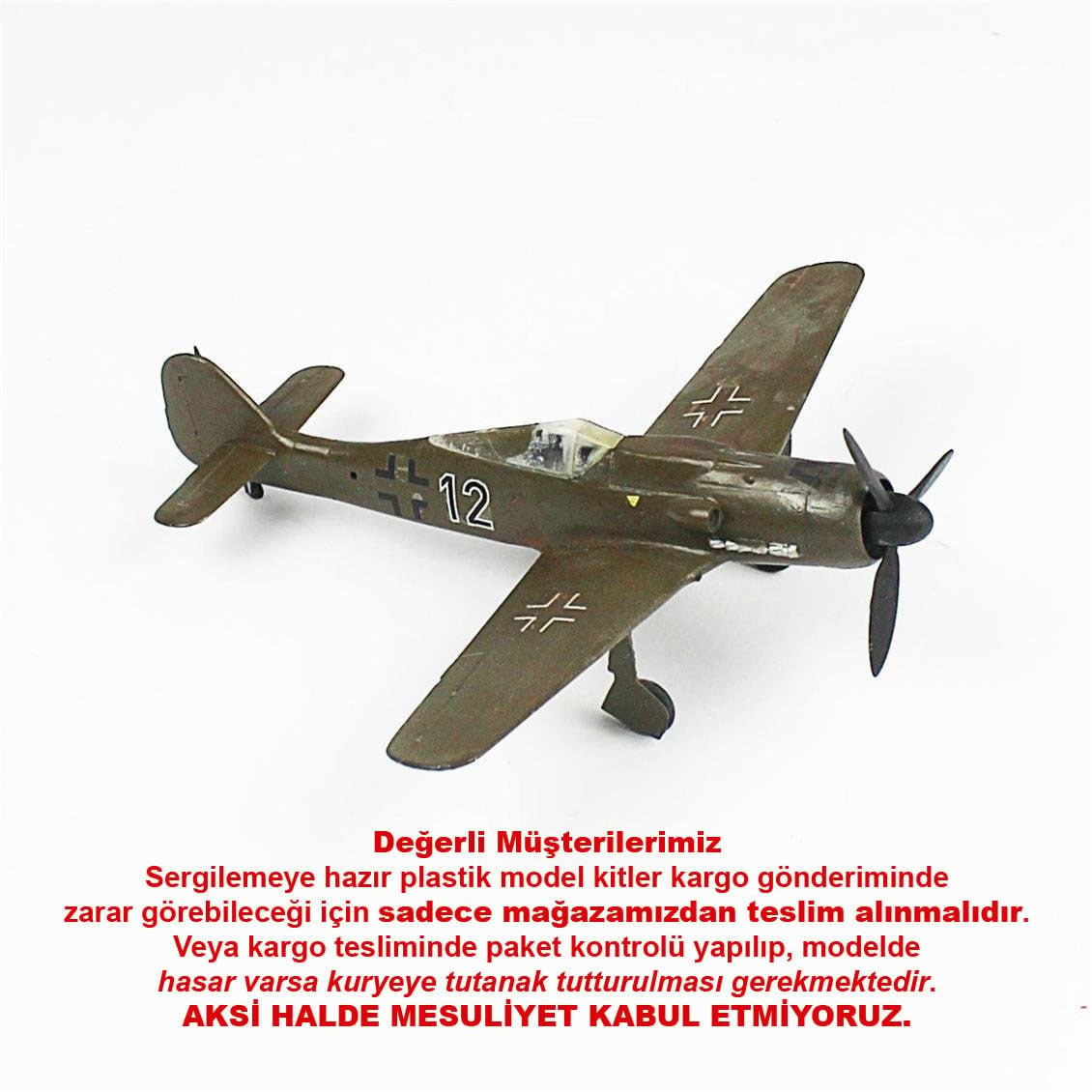 QD096 1/72 Focke-Wulf 190 D Sergilemeye Hazır Plastik Uçak Modeli