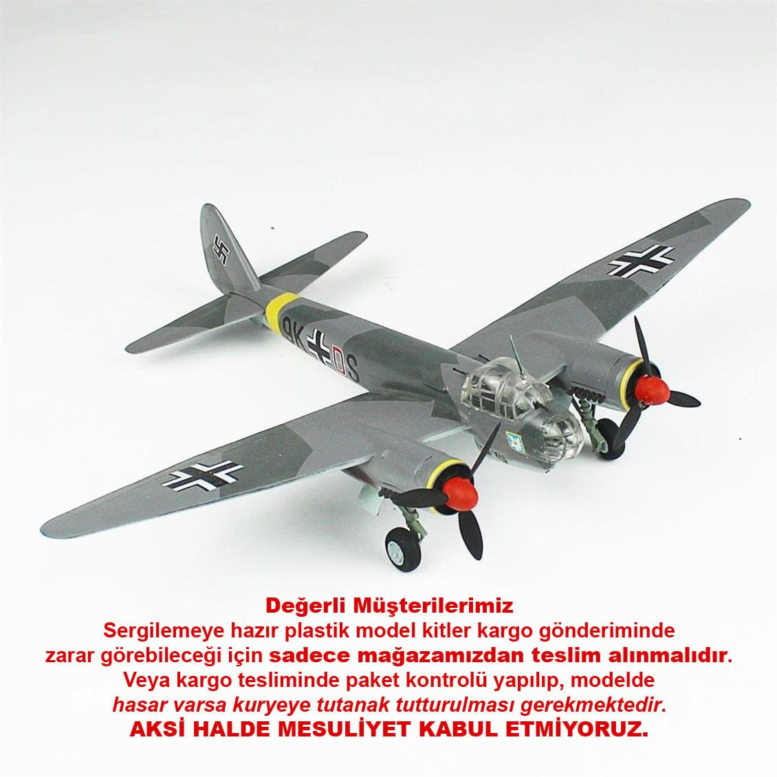 QD112 1/72 Dornier DO-217 Sergilemeye Hazır Plastik Uçak Modeli