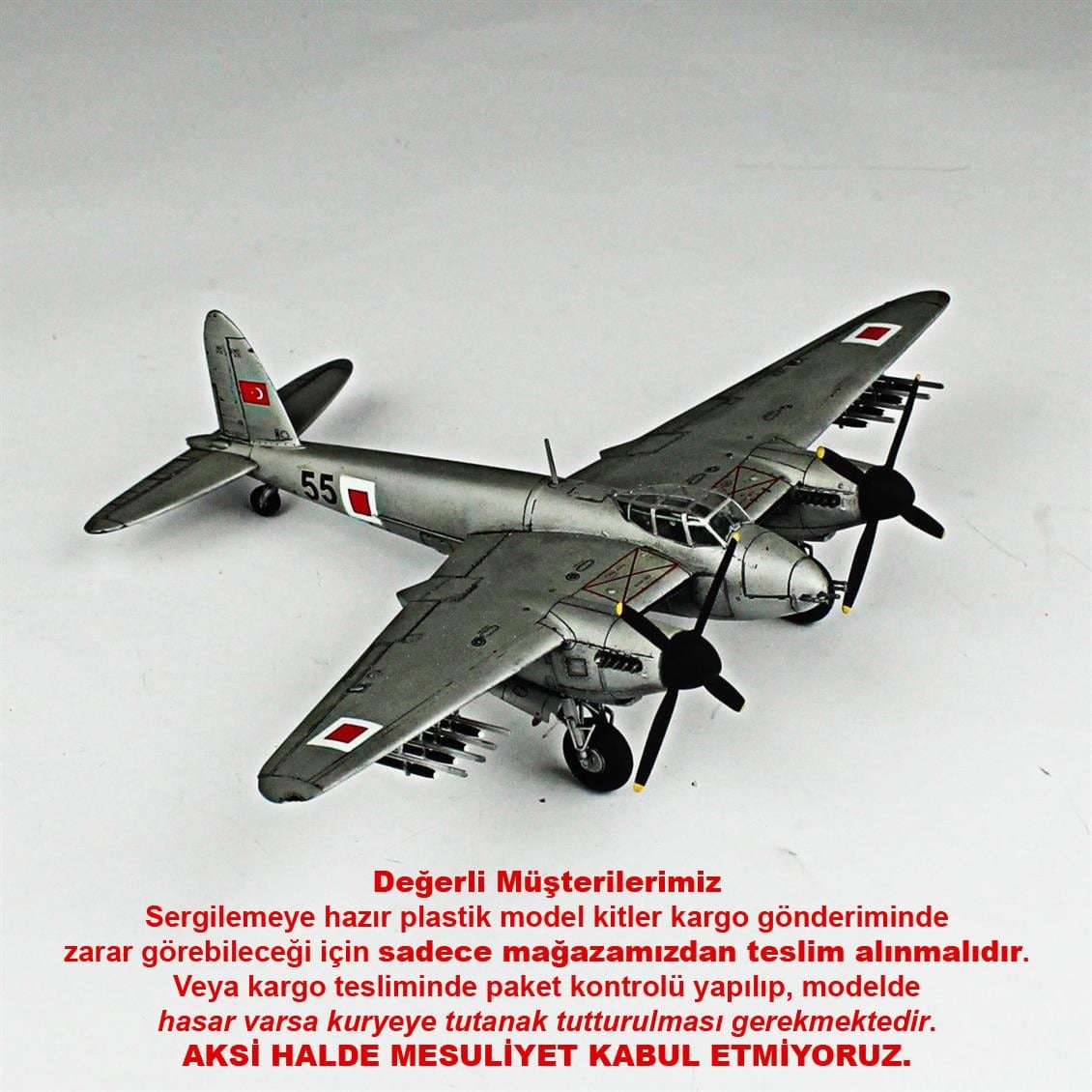 QD118 1/72 Mosquito TFMX Sergilemeye Hazır Plastik Uçak Modeli