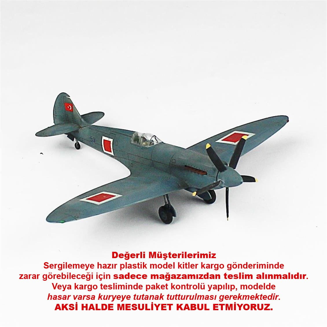 QD131 1/72 Spitfire Pru Sergilemeye Hazır Plastik Uçak Modeli