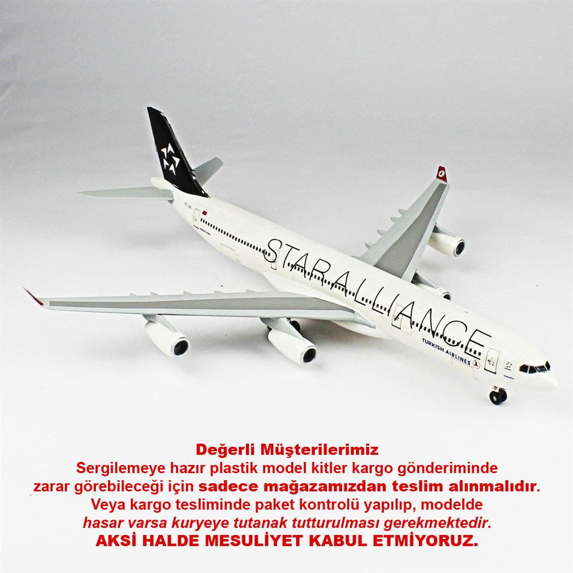 QD137 1/144 A-340 Sergilemeye Hazır Plastik Uçak Modeli
