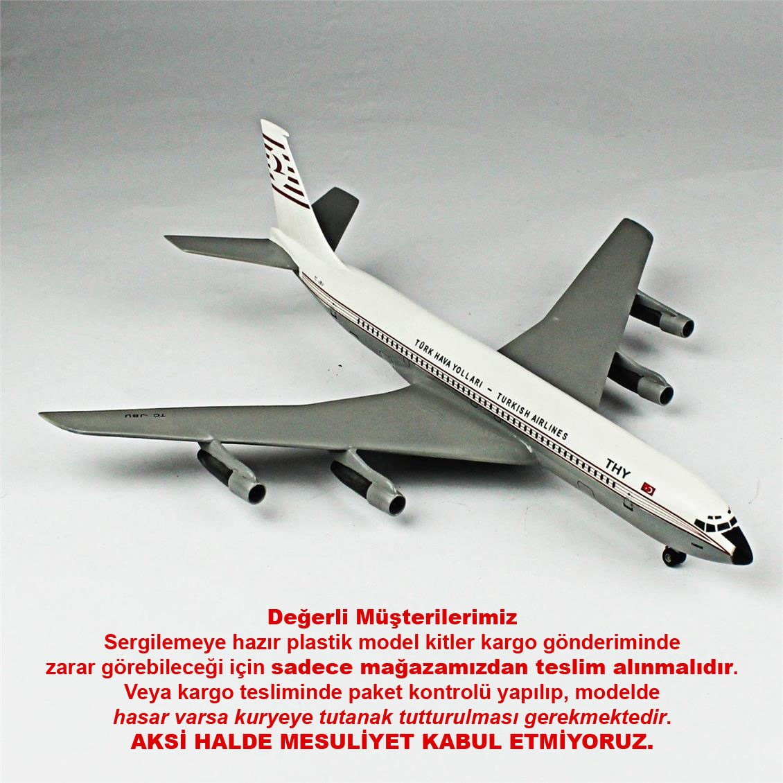 QD146 1/144 B-727 Sergilemeye Hazır Plastik Uçak Modeli