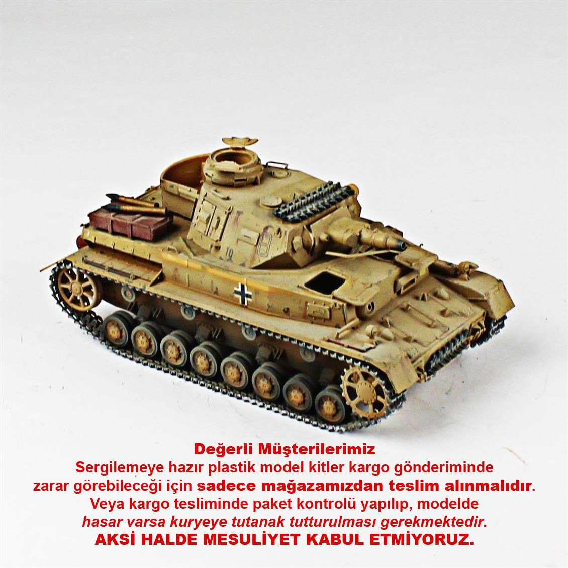 QD250 1/35 Panzer IV Ausf D, Tamiya, Sergilemeye Hazır Plastik Tank Modeli