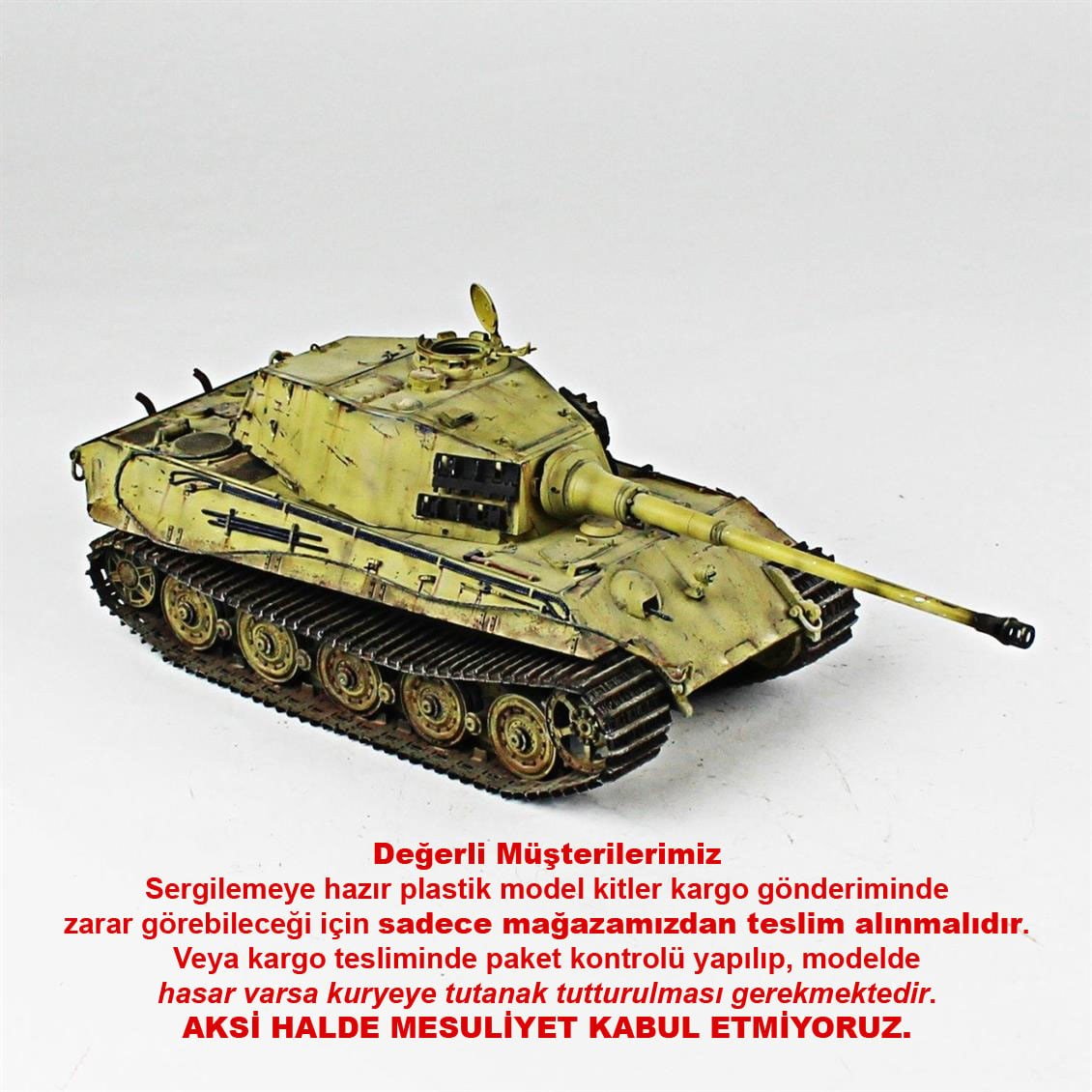 QD252 1/35 King Tiger, Tamiya, Sergilemeye Hazır Plastik Tank Modeli