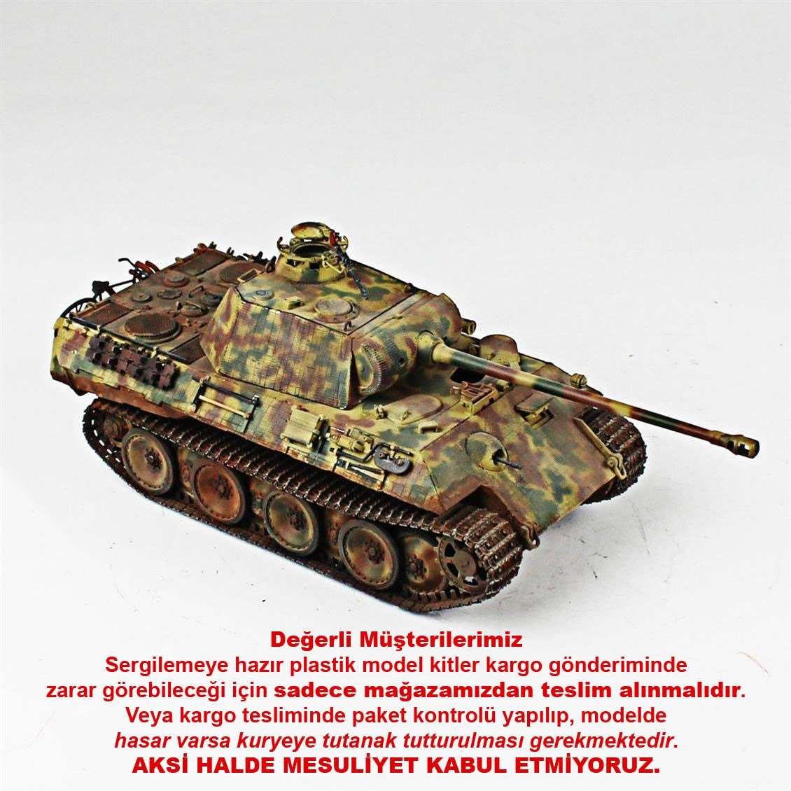 QD257 1/35 Panther, Tamiya, Sergilemeye Hazır Plastik Tank Modeli
