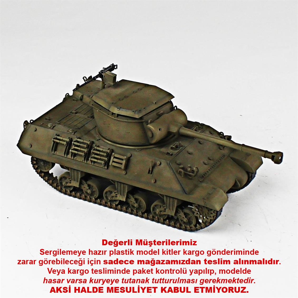 QD271 1/35 M36 Jackson, Academy, Sergilemeye Hazır Plastik Tank Modeli