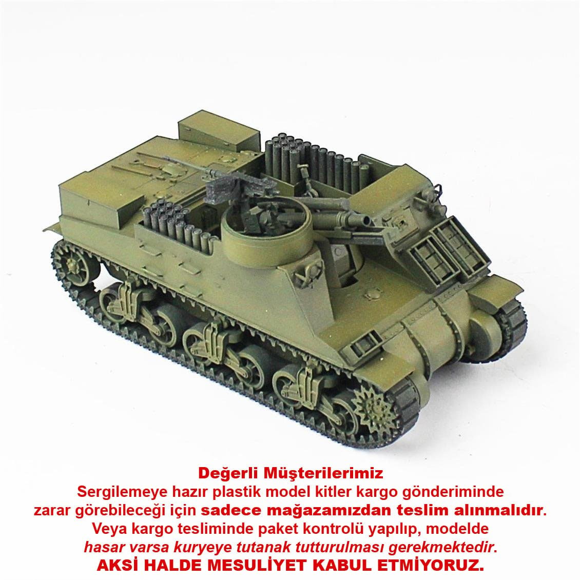 QD272 1/35 M7 Priest, Italeri, Sergilemeye Hazır Plastik Tank Modeli