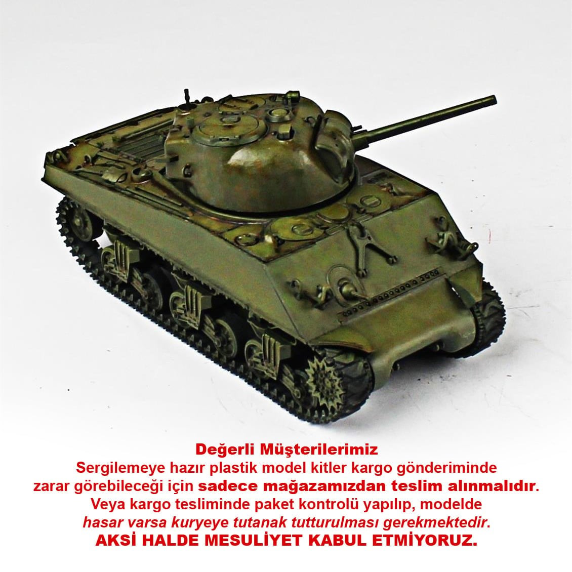 QD277 1/35 M4 Sherman, Tamiya, Sergilemeye Hazır Plastik Tank Modeli