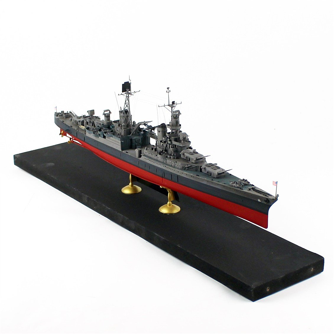 QD408 1/350 Ölçek, USS Indianapolis Savaş Kruvazörü, Camekanlı, Sergilemeye Hazır, Plastik Gemi Modeli