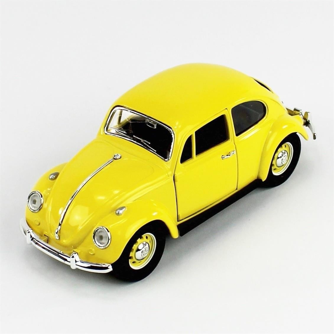 Road Signature 24202 1/24 Ölçek, 1967 Volkswagen Beetle, Yellow, Sergilemeye Hazır Metal Araba Modeli