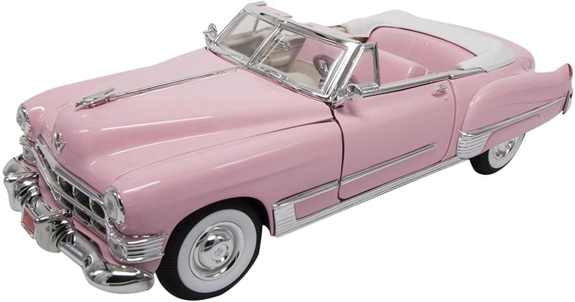 Road Signature 92308 1/18 Ölçek, 1949 Cadillac Coupe Deville Convertible, Pink, Sergilemeye Hazır Metal Araba Modeli